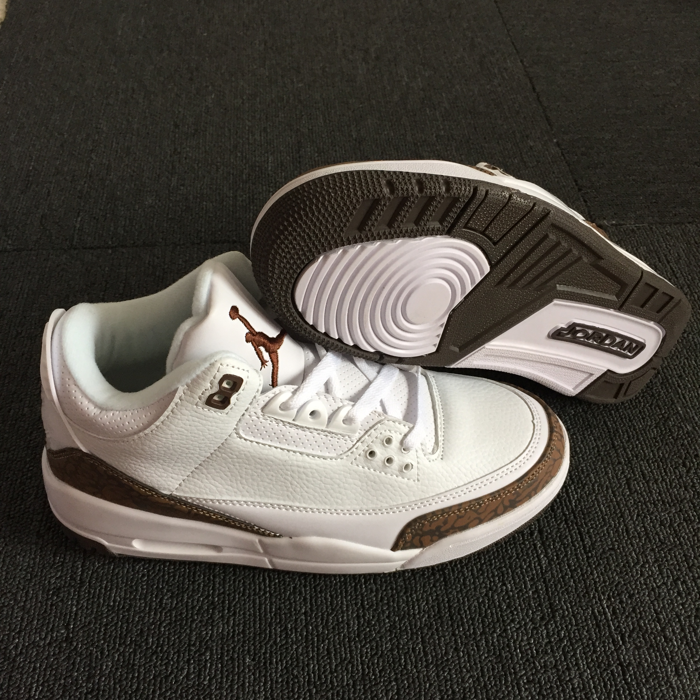 New Air Jordan 3 Retro White Brown Shoe